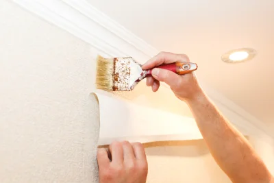 Pose de papier peint à Mérona — revêtements muraux et toiles de verre
